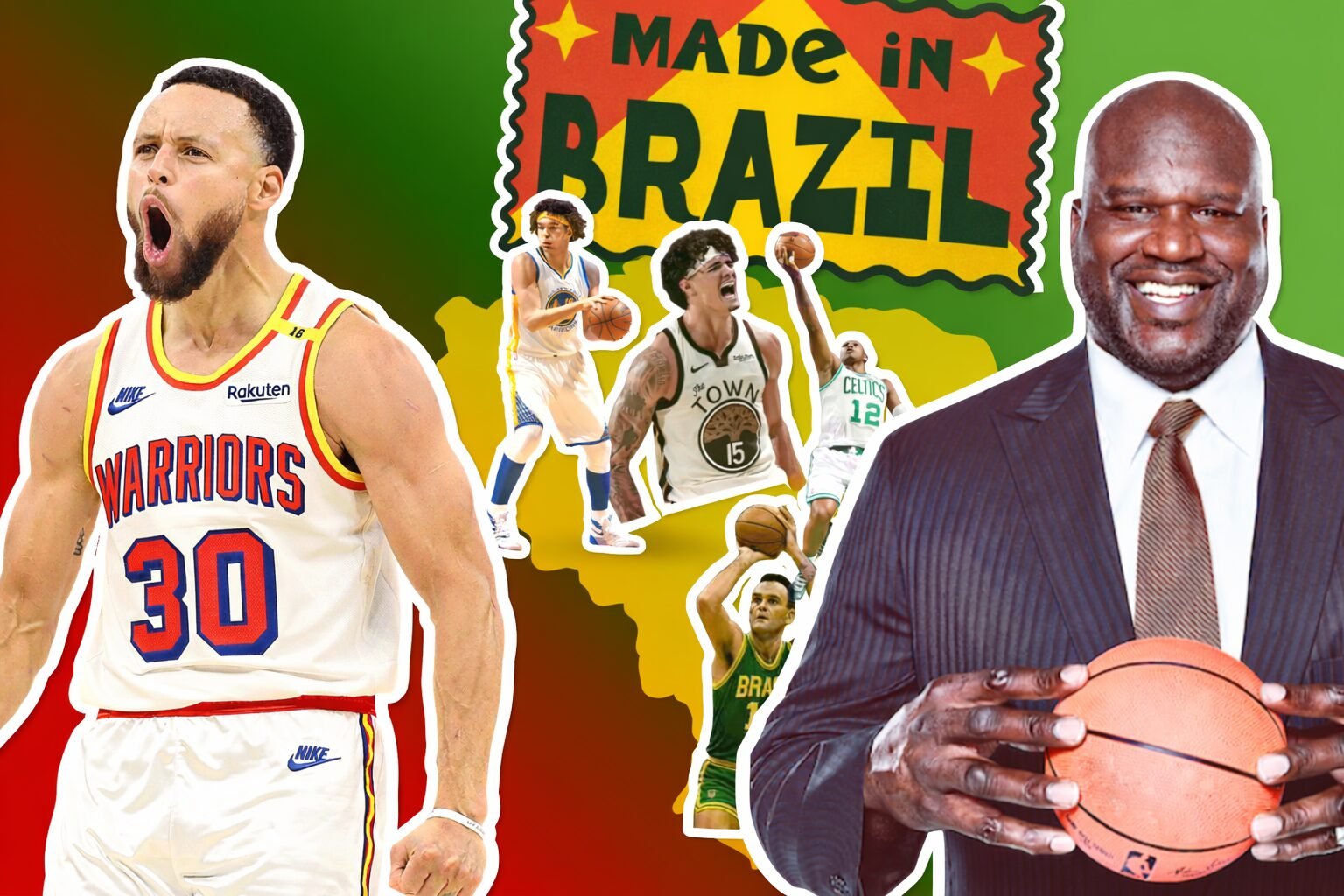 Shaquille O'Neal compara Stephen Curry a lenda do basquete brasileiro: "Estilo de arremesso parecido" - Foto: Edição