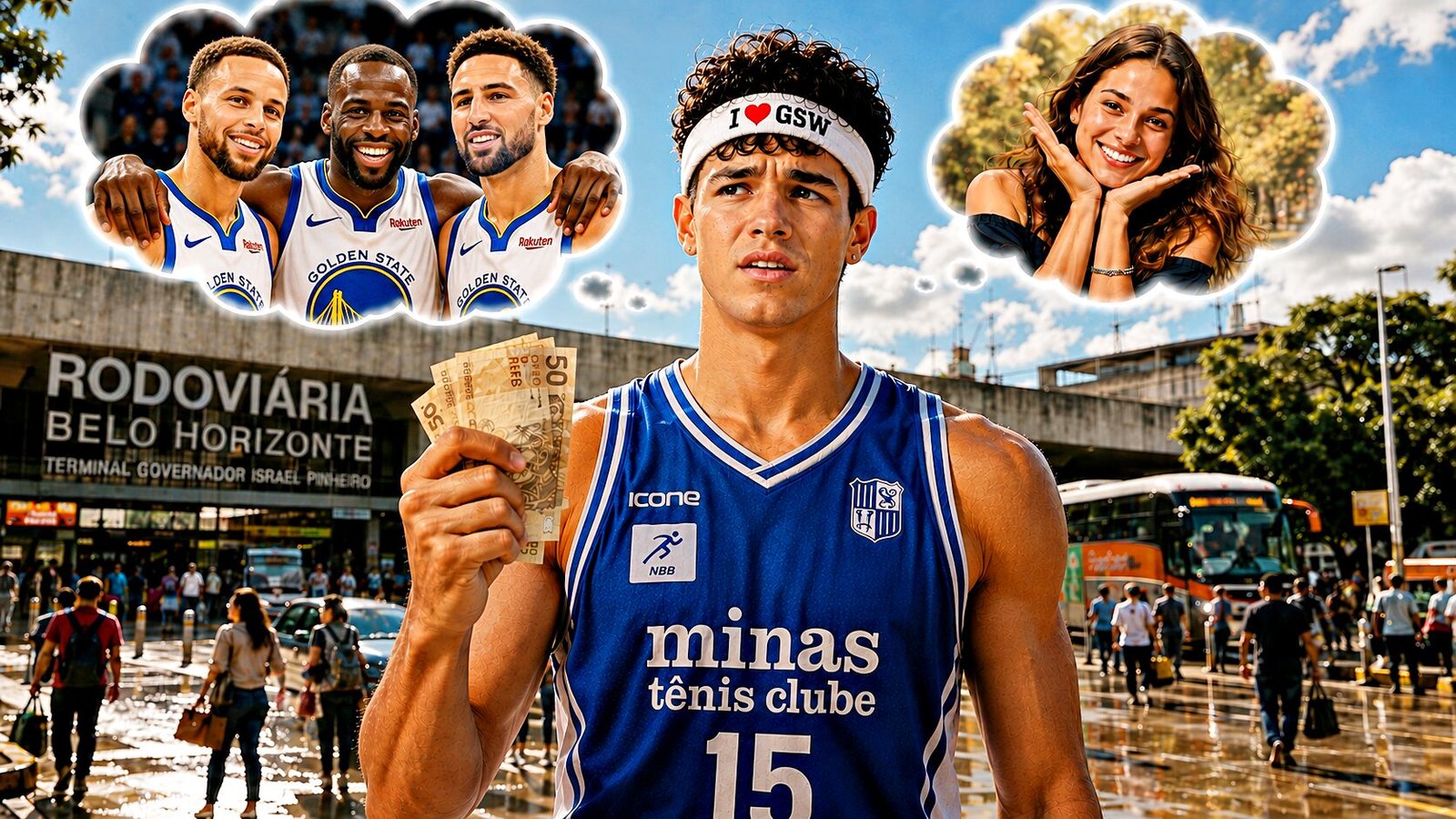 Home 10 Gui Santos 150 reais Julia Lawrenz Golden State Warriors Klay Thompson Stephen Curry Draymond Green
