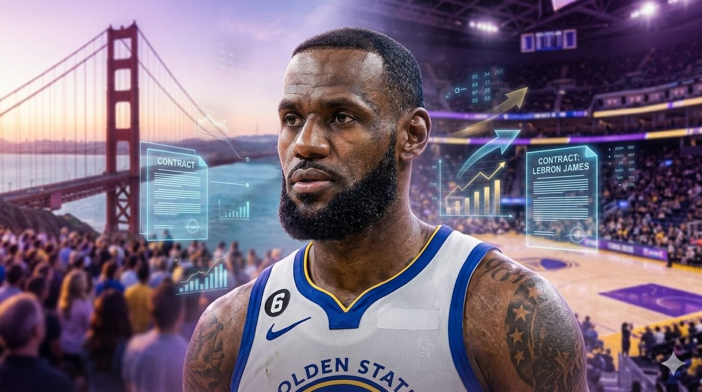 LeBron James pode chegar aos Warriors sem trocas ou loucuras financeiras, afirma jornalista - Gemini_Generated_