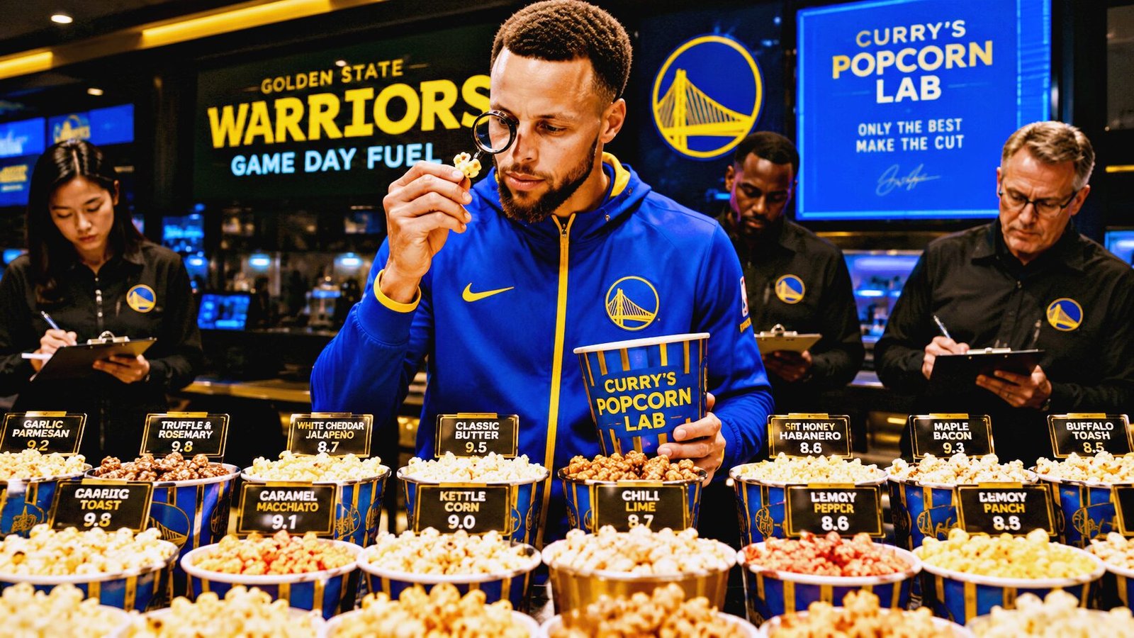 Stephen Curry pipoca popcorn Warriors
