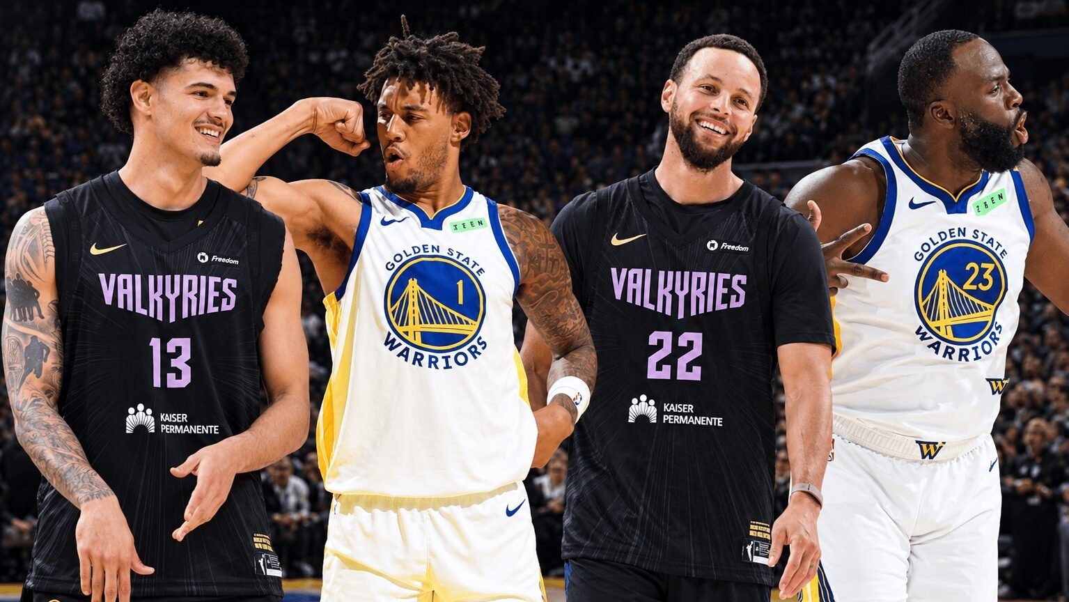 Gui Santos Yaxel Lendeborg Stephen Curry Draymond Green Golden State Warriors